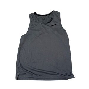 Nike Pro Dri Fit Mens Tank Top Gray Sleeveless Athletic Gym Workout Large